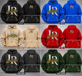 Love La Real LR hoodie in black, blue, beige, red, dark grey, and dark green