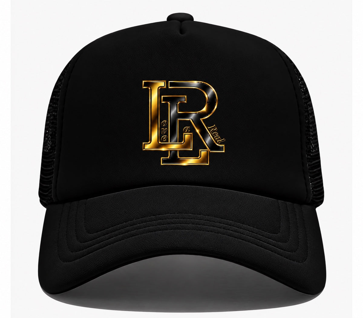 Black Love La Real LR signature trucker hat