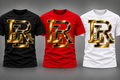 Love La Real LR T-shirt in black, red, and white